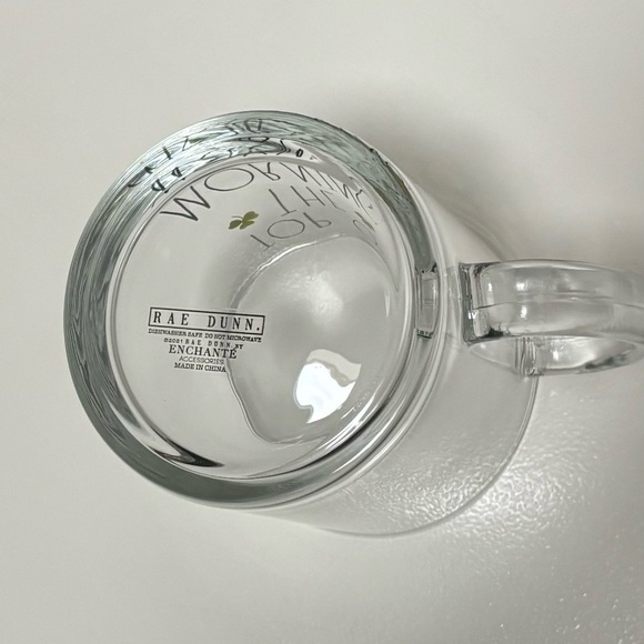 Rae Dunn “Top O’ the morning” Glass Coffee Mug - Picture 4 of 7